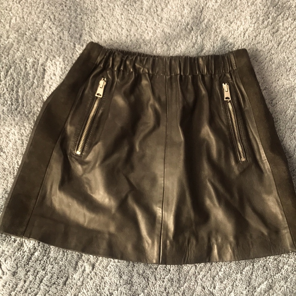 NWOT All Saints Suko leather mini skirt Sz XS 4